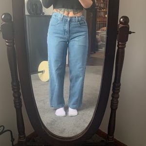 Duck head, straight leg jeans.